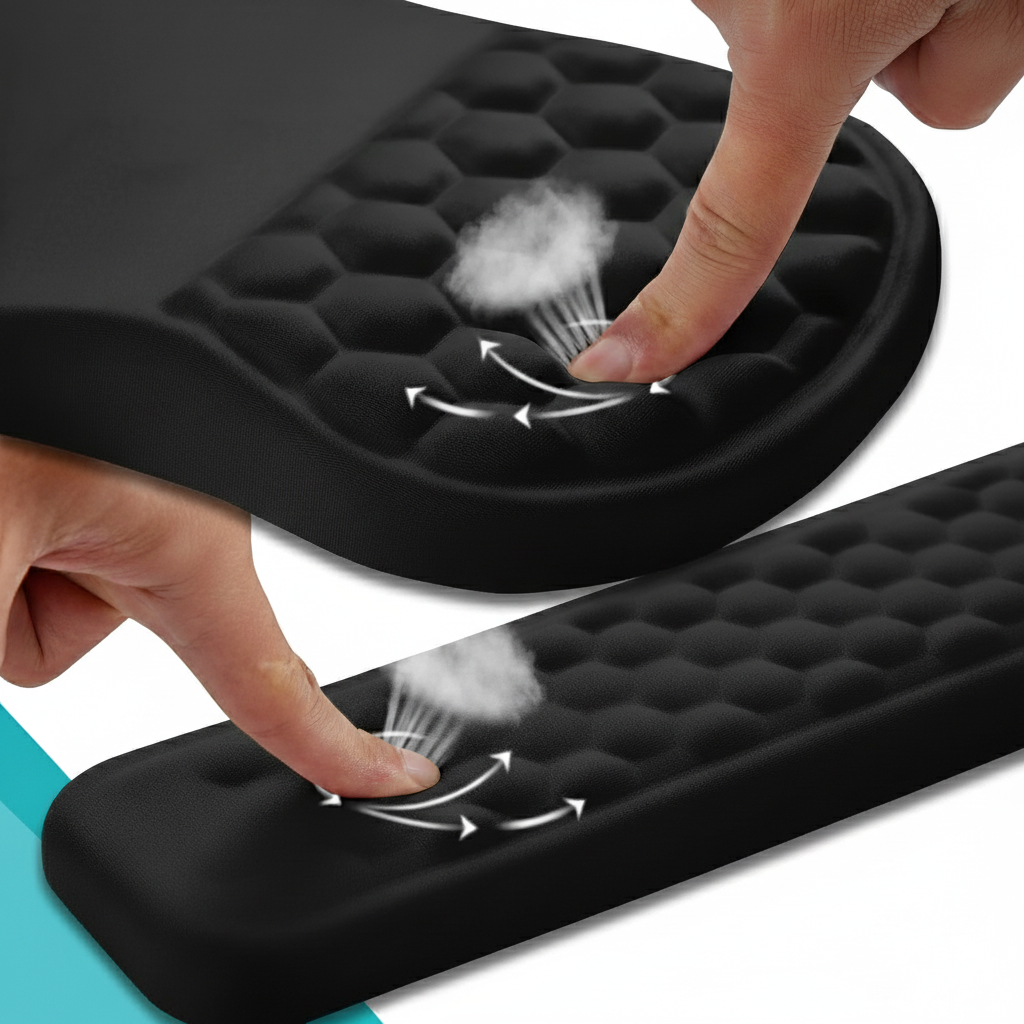 Komfira Memory Foam Wrist Pad – Non-Slip PU Base