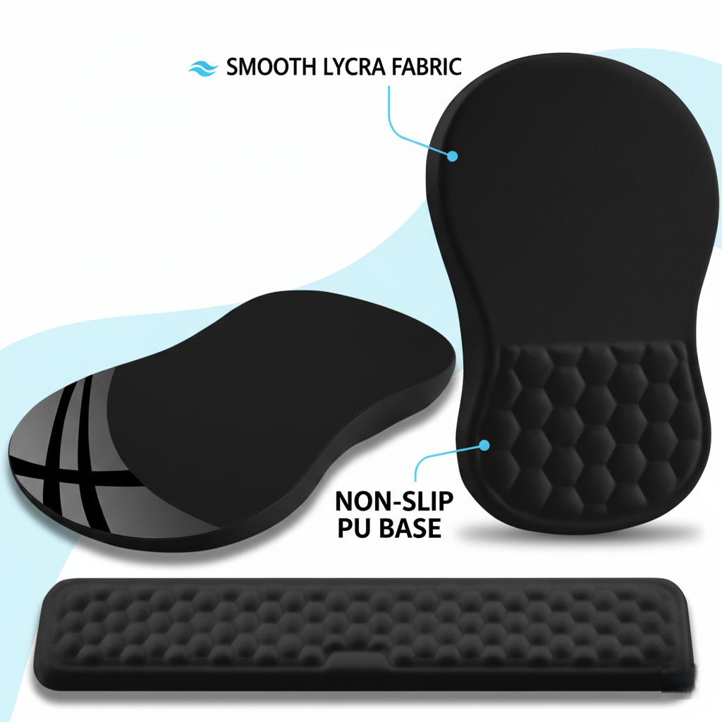 Komfira Memory Foam Wrist Pad – Non-Slip PU Base