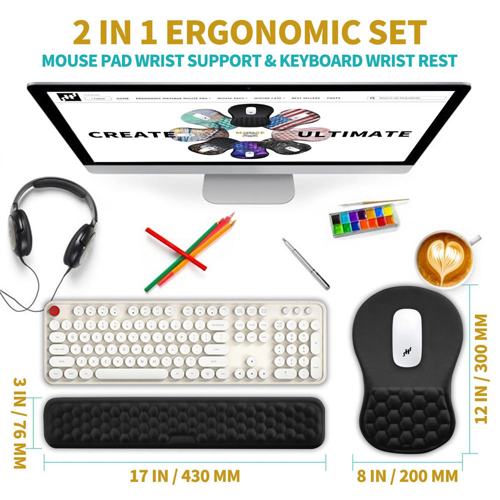 Cross-Border Memory Foam Wristband Solid Color Simple Foamed Pu Bottom Wristband Learning Computer Office Wrist Pad