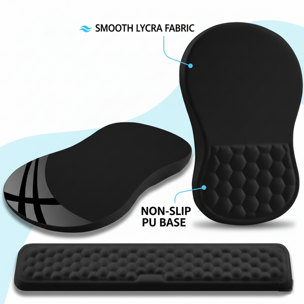 Komfira Memory Foam Wrist Pad – Non-Slip PU Base